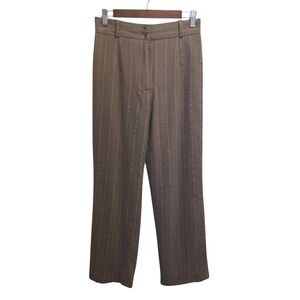 Talbots Pants Wool Pinstripe Straight Leg Lined‎ Modest Mature Womens 4 Petite